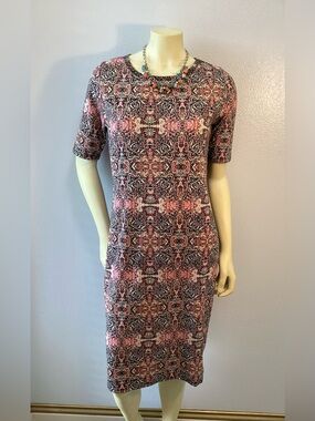 LuLaRoe Pink and Black Patterned Maxi Dress